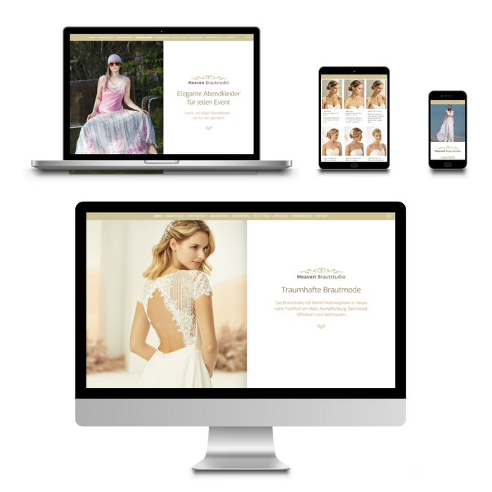 Webdesign-Referenz für Heaven Brautstudio