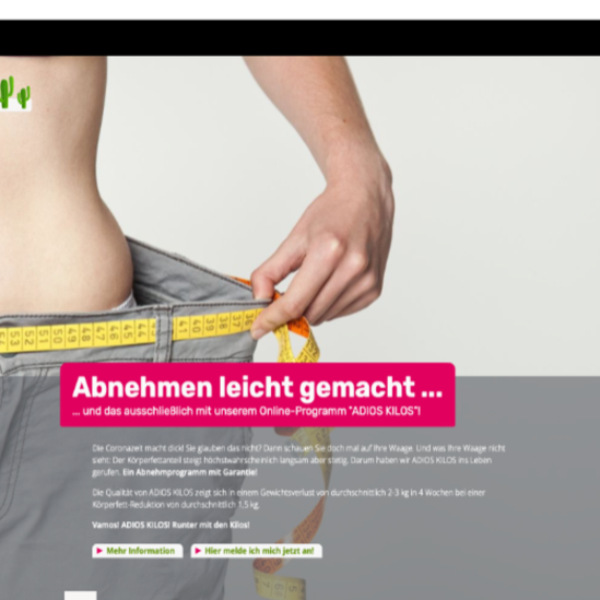 Adios Kilos – Website-Referenz