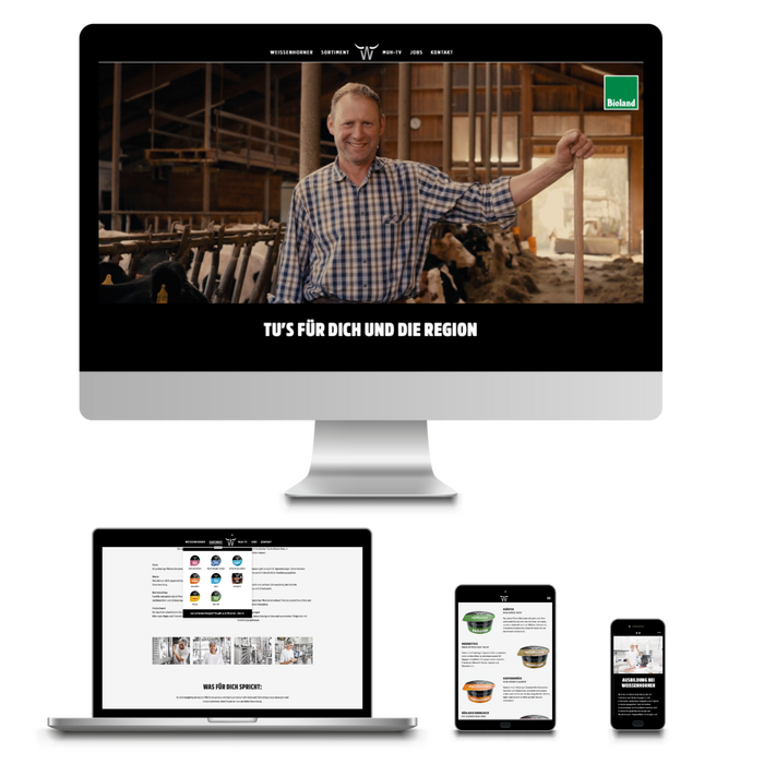 Webdesign-Referenz für die Weißenhorner Molkerei