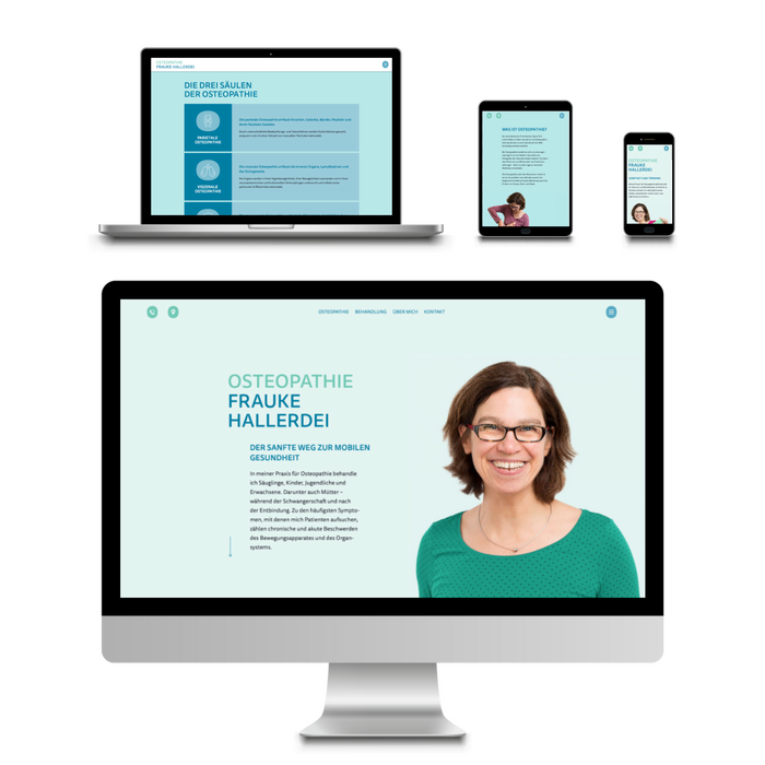 Webdesign-Referenz für Osteopathie Frauke Hallerdei