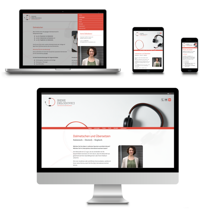 Webdesign-Referenz für Irene Delodovici Translations