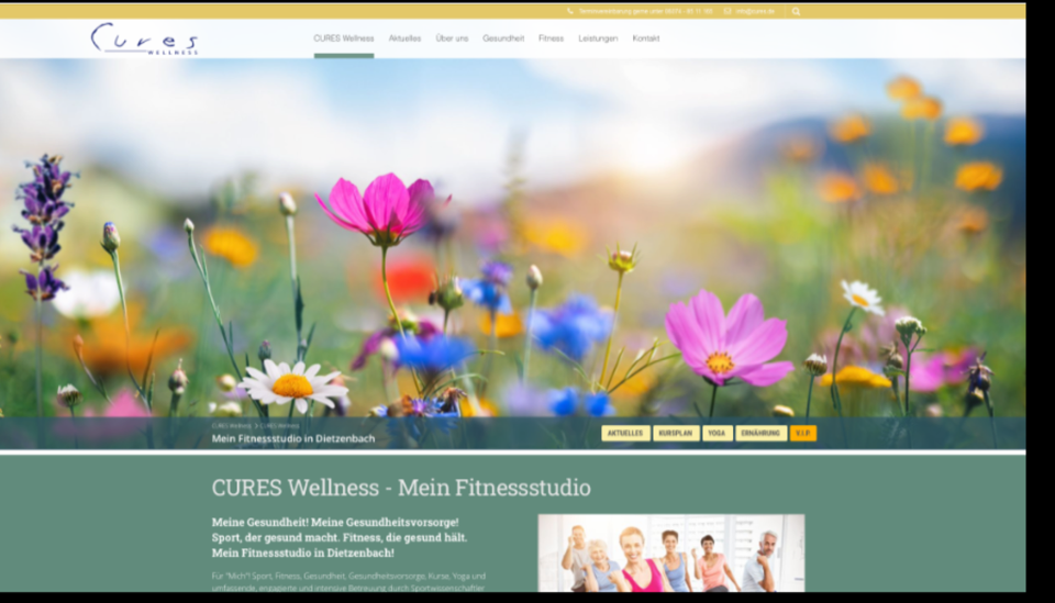 CURES Wellness - Relaunch – Website-Referenz