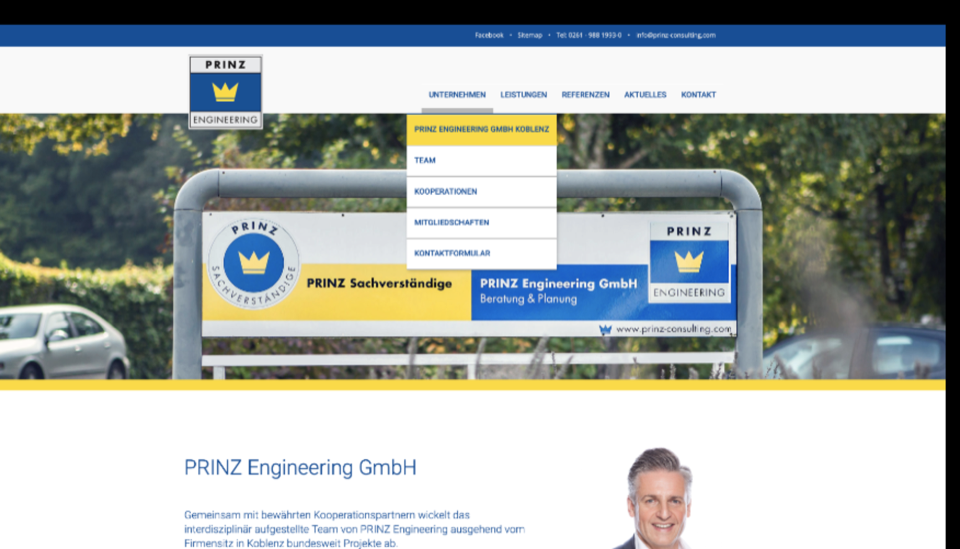PRINZ Engineering GmbH – Website-Referenz